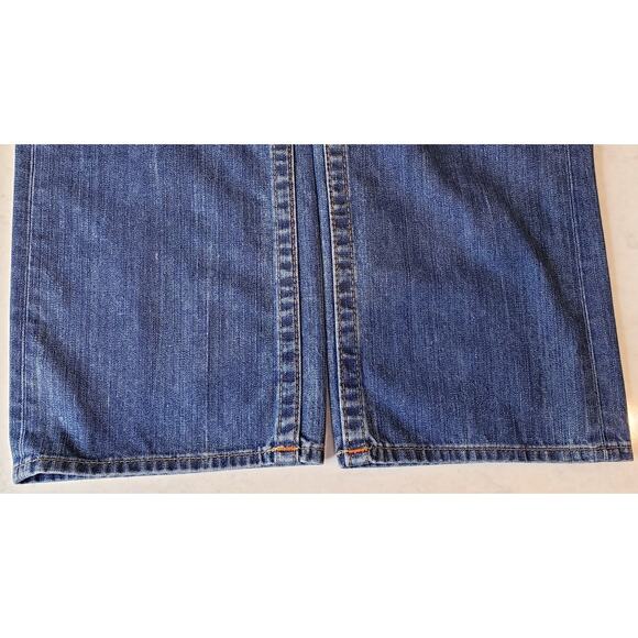 True Religion Men's Size 38 Flap Straight Jeans Medium Wash Blue - Picture 3 of 14